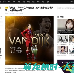 范戴克：我有一点华裔血统，但代表中国足球的话，关系就有点远了_荷兰_陈火秀_血脉